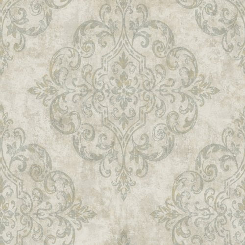 Seabrook Atelier Gray, Metallic Gold, And Taupe Wallpaper