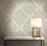 Seabrook Atelier Gray, Metallic Gold, And Taupe Wallpaper