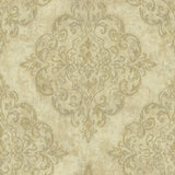 Seabrook Atelier Metallic Gold And Off-White Wallpaper