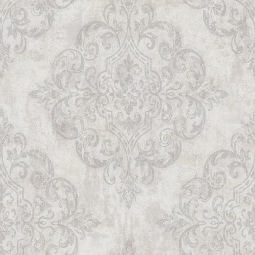 Seabrook Atelier Gray, Metallic Gold, And Off-White Wallpaper