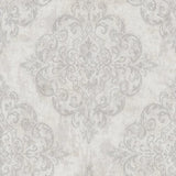 Seabrook Atelier Gray, Metallic Gold, And Off-White Wallpaper