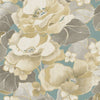 Seabrook Adorn Metallic Gold, Teal, And Greige Wallpaper