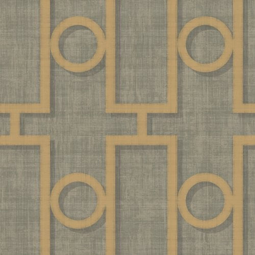 Seabrook Adorn Geo Metallic Gold And Platinum Wallpaper