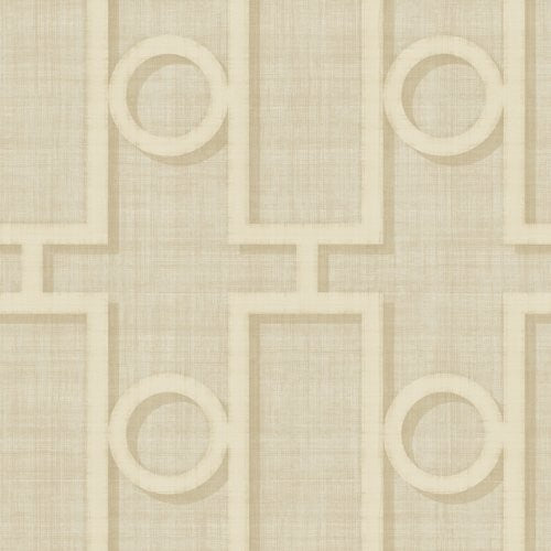Seabrook Adorn Geo Tan And Off-White Wallpaper