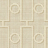 Seabrook Adorn Geo Tan And Off-White Wallpaper