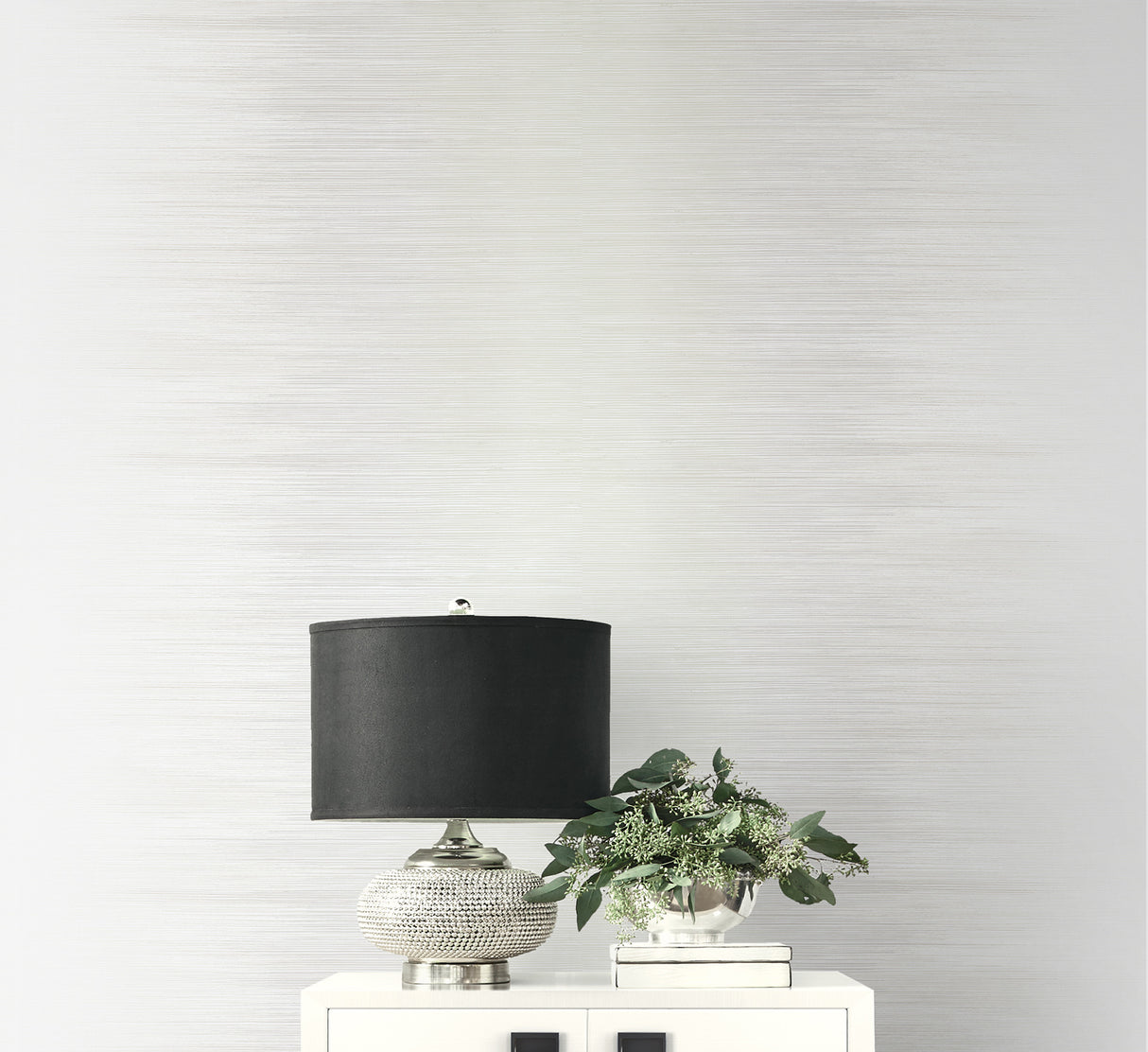 Seabrook Catwalk Stria Light Gray And Off-White Wallpaper