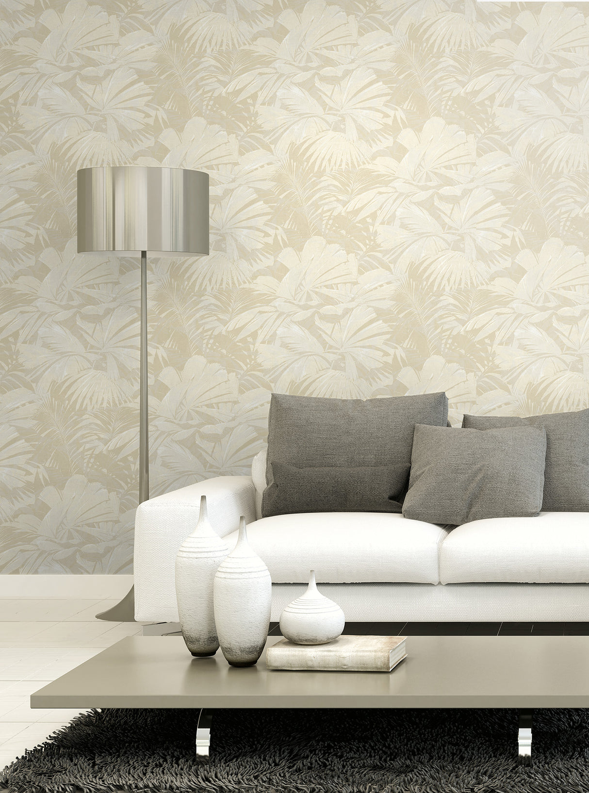 Seabrook Masquerade Metallic Gold And Off-White Wallpaper