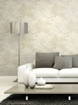 Seabrook Masquerade Metallic Gold And Off-White Wallpaper