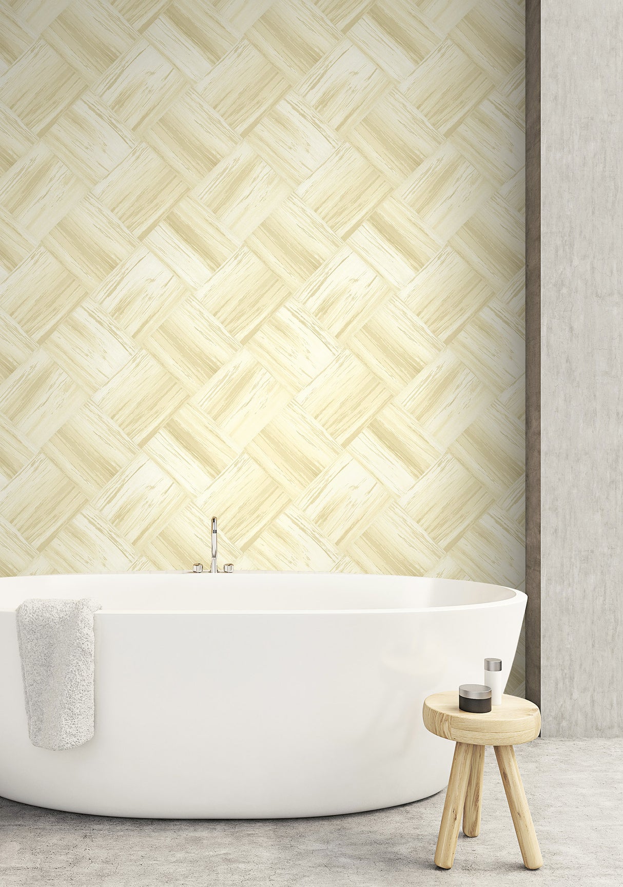 Seabrook Masquerade Weave Metallic Gold And Off-White Wallpaper