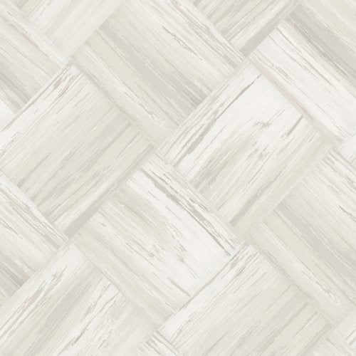 Seabrook Masquerade Weave Gray And Off-White Wallpaper