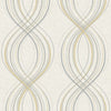 Seabrook Jeannie Gray, Metallic Gold, And Off-White Wallpaper