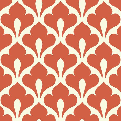 Seabrook Grenada Portland Orange And Off-White Wallpaper