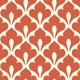 Seabrook Grenada Portland Orange And Off-White Wallpaper