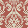Seabrook Bonaire Scarlet Red And Off-White Wallpaper