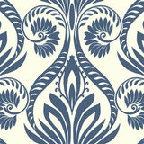Seabrook Bonaire Navy Blue And White Wallpaper