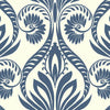 Seabrook Bonaire Navy Blue And White Wallpaper