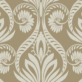 Seabrook Bonaire Metallic Gold And Off-White Wallpaper