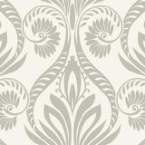 Seabrook Bonaire Metallic Silver And White Wallpaper