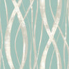 Seabrook Barbados Turquoise, Metallic Silver, And White Wallpaper