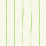 Seabrook Aruba Stripe Apple Green And Off-White Wallpaper