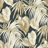 Seabrook Dominica Black, Metallic Gold, Camel, And White Wallpaper