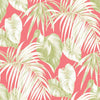 Seabrook Dominica Salmon, Green, And White Wallpaper