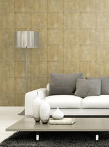 Seabrook Great Wall Blocks Metallic Gold And Silver Wallpaper