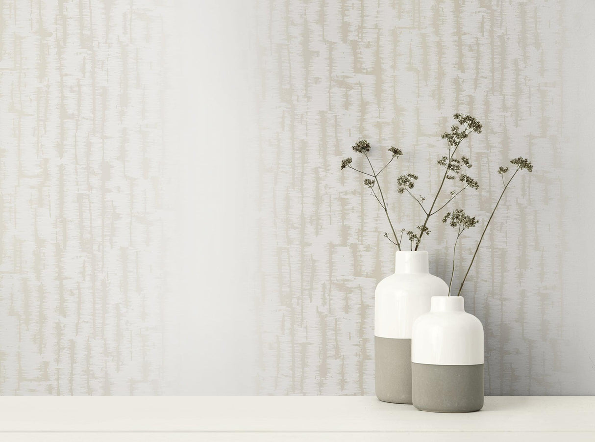 Seabrook Koi Texture Gold And Off-White Wallpaper