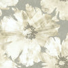 Seabrook Curie Abstract Floral Metallic Silver And Off-White Wallpaper