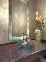 Seabrook Chadwick Portrait Metallic Gold And Off-White Wallpaper
