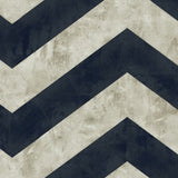 Seabrook Hubble Chevron Metallic Midnight Blue Wallpaper
