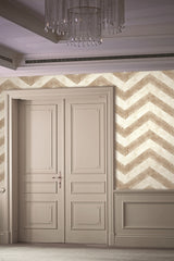 Seabrook Hubble Chevron Metallic Taupe And Ivory Wallpaper