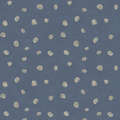 Seabrook Hubble Dots Metallic Blue And Silver Wallpaper
