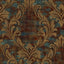 Seabrook Kepler Damask Metallic Gold And Spruce Wallpaper