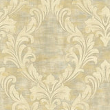 Seabrook Kepler Damask Metallic Pearl And Gold Wallpaper