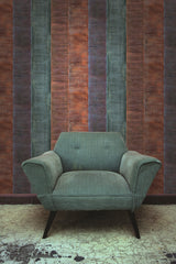 Seabrook Kepler Stripe Wine And Teal Wallpaper