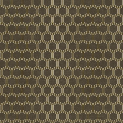 Seabrook Curie Geo Metallic Gold And Espresso Wallpaper