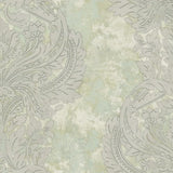 Seabrook Newton Damask Metallic Gold And Mint Wallpaper