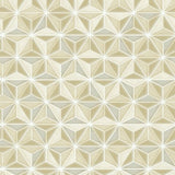 Seabrook Einstein Geometric Metallic Gold And Off-White Wallpaper