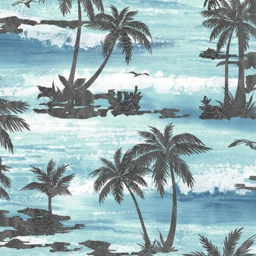 Seabrook Moseley Palm Trees Black And Blue Wallpaper