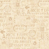 Seabrook Earhart Labels Cream And Tan Wallpaper