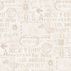 Seabrook Earhart Labels Cream And Taupe Wallpaper
