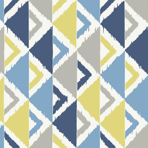 Seabrook Dino Peak Blue, Gray, And Gold Wallpaper