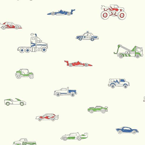 Seabrook Traffic Jam Multicolored Wallpaper