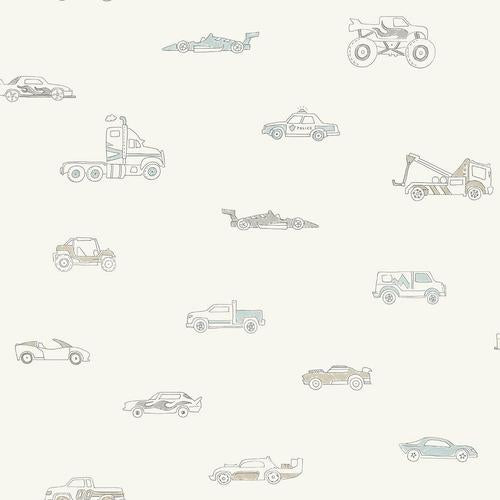Seabrook Traffic Jam Blue And Gray Wallpaper