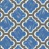 Seabrook Racetrack Ogee Charcoal And Royal Blue Wallpaper