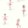 Seabrook Tiny Dancers Bubblegum And White Wallpaper