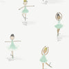 Seabrook Tiny Dancers Teal And White Wallpaper