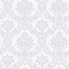 Seabrook Glitter Damask Lilac And White Wallpaper