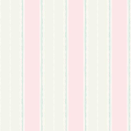 Seabrook Glitter Frills Stripe Bubblegum And Teal Wallpaper